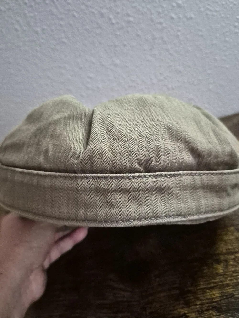 Brixton Brown Buckle Herringbone Cotton Cadet Hat Large Y2K